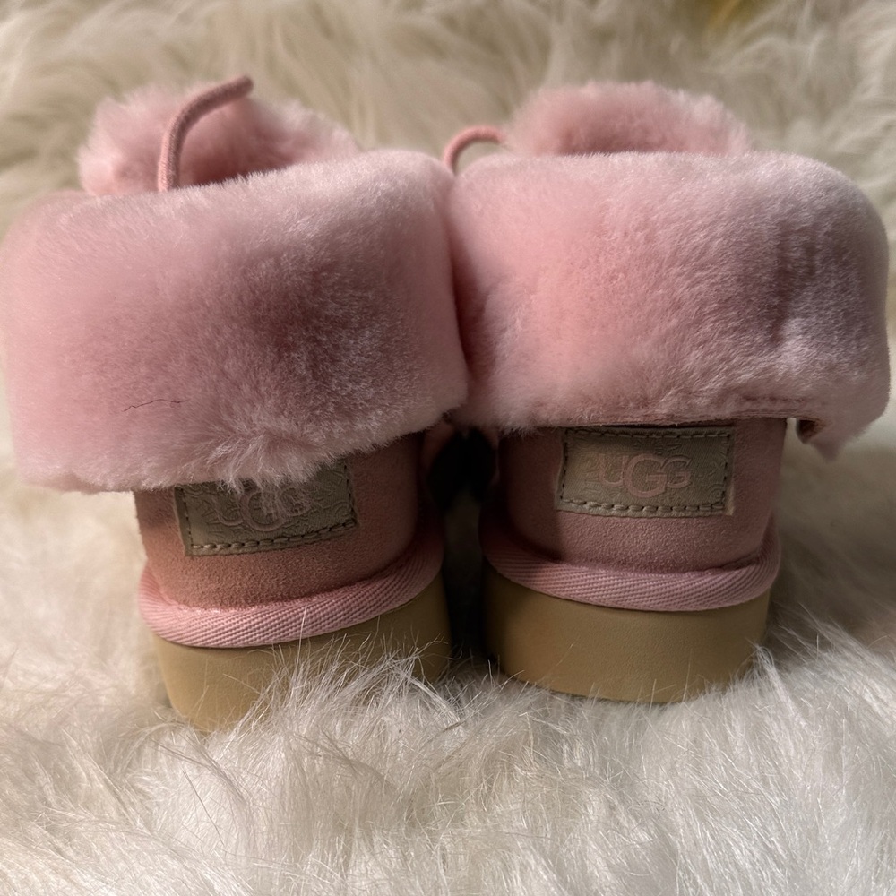 UGG Kids Pink Fluffy Slippers